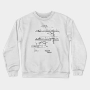 Type Writing Machine Vintage Patent Hand Drawing Crewneck Sweatshirt